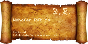 Wehofer Róza névjegykártya