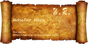 Wehofer Róza névjegykártya