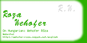 roza wehofer business card