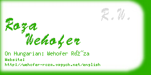 roza wehofer business card